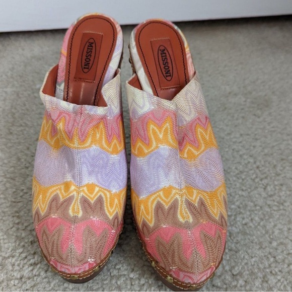Missoni Slip On Platform Studded Wood Clog Heel - Picture 1 of 5